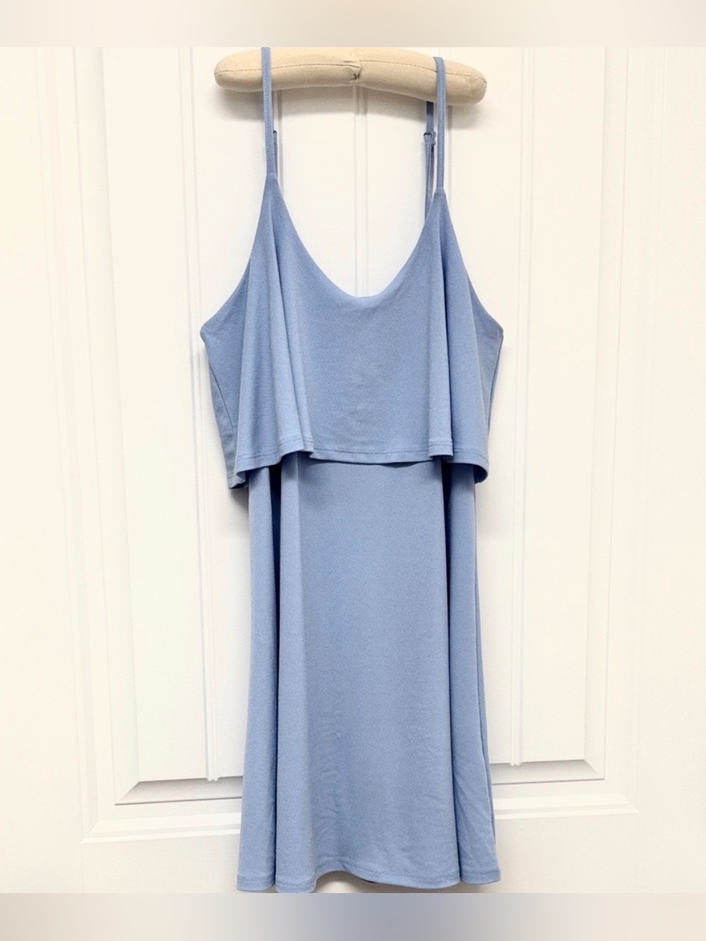 Express women’s Light Blue thin strap Double-Layer y2k Slip mini Dress size XS